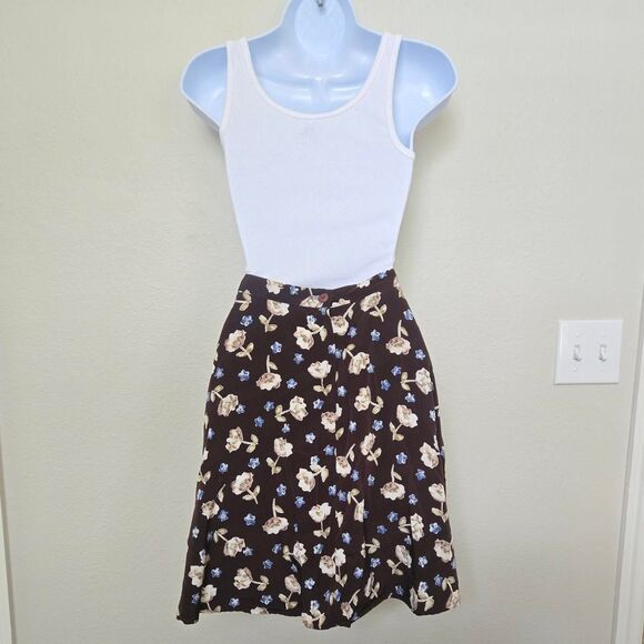 Y2K My Michelle Bohemian floral brown Mini Flowy skirt - Picture 10 of 13